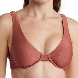 VYB shimmer bikini top, size M, NWT